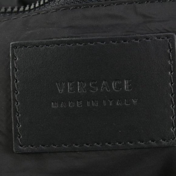 Versace Blue Zaino Stampa Logo Nylon Backpack Travel Bag 39v54s main image 4